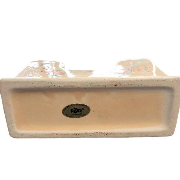 Business Card Holder, Russ Berrie, Bird in a Pink Dogwood Tree, Vintage, - Picture 4 of 5